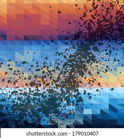 Spotted triangles colorful background