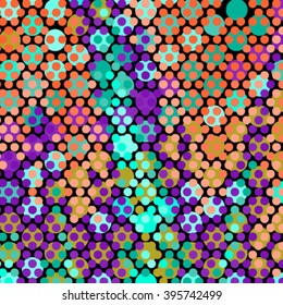 Spotted vintage flower illustration. Colorful floral repeating vector texture 
