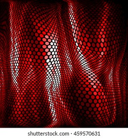 Spotted wave colorful red light illustration background