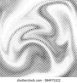 Spotted wave grid black and white ink grunge brush vector illustration background