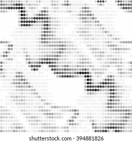 Spotted wave grid black and white ink grunge brush vector illustration background