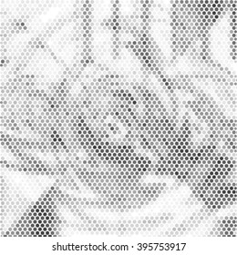Spotted wave grid black and white ink grunge brush vector illustration background