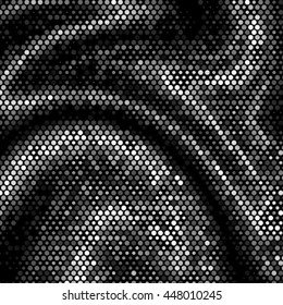 Spotted wave grid black and white ink grunge brush vector illustration background