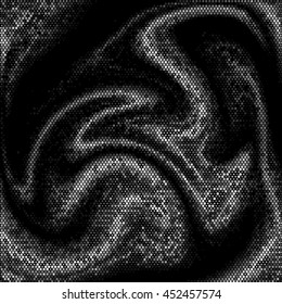Spotted wave grid black and white ink grunge brush vector illustration background