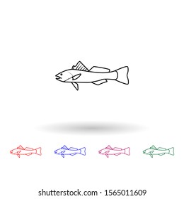 Spotter seatrout multi color icon. Simple thin line, outline vector of fish icons for ui and ux, website or mobile application