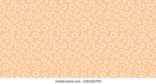 Spotty abstract vector seamless pattern. Random rings, dots, circles, spots, stains, bubbles, stones. Design for fabric, funny cute print. Irregular random texture. Repetitive graphic background.