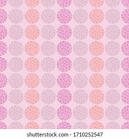 Spotty circular vector repeat pattern with textured fill. Circle dot seamless pattern, perfect for fashion, home, stationary, kids. 