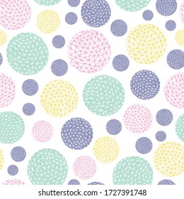 Spotty circular vector repeat pattern with textured fill. Circle dot seamless pattern, perfect for fashion, home, stationary, kids. 
