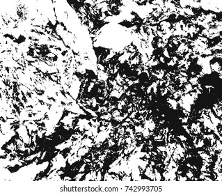 Spotty surface. White, black background.