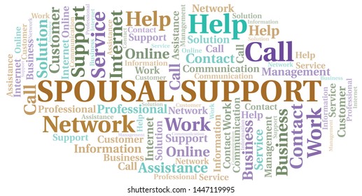 Spousal Support word cloud vector made with text only