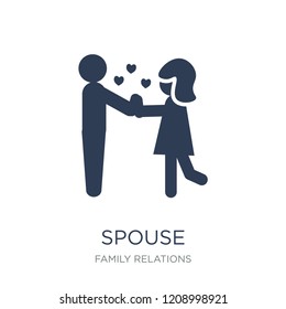 spouse icon. Trendy flat vector spouse icon on white background from family relations collection, vector illustration can be use for web and mobile, eps10