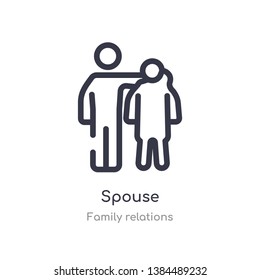 spouse outline icon. isolated line vector illustration from family relations collection. editable thin stroke spouse icon on white background
