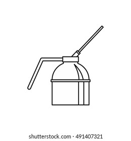 Spout oiler can applicator icon in outline style isolated on white background vector illustration