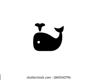 Spouting whale vector icon. Isolated whale illustration