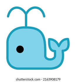 Spouting whale emoji icon isolated on white background