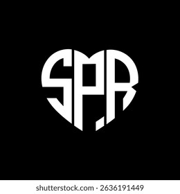 SPR Monograma abstrato exclusivo design de logotipo de vetor de forma de amor.