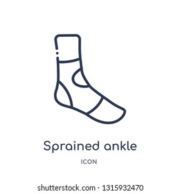 Sprained Ankle Icon From Sports Outline Collection. Thin Line Sprained Ankle Icon Isolated On White Background.