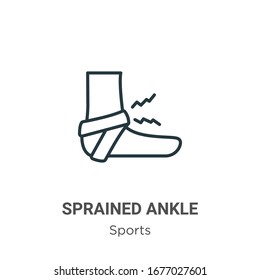 Sprained ankle outline vector icon. Thin line black sprained ankle icon, flat vector simple element illustration from editable sports concept isolated stroke on white background svg