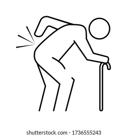 Sprained Elderly Man Icon Flat Graphic Design.EPS 10