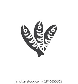 Sprat fish vector icon. filled flat sign for mobile concept and web design. Sprat seafood glyph icon. Symbol, logo illustration. Vector graphics