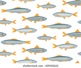 Sprats, vector seamless pattern