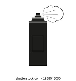 Spray aerosol can icon with mist cloud. Vector illustration