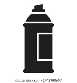 Spray aerosol can vector icon isolated on white background. Simple flat illustration on metal bottle with liquid spray, paint, chemical agent, insect repellent etc. Abstract creative web design element, computer line graphics.