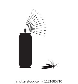 Spray Aerosol Icon Isolated on White Background. Hair Spray Bottle Sign or Hairspray Symbol or Aerosol Deodorant Illustration. Insecticide Container Logo