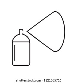 Spray Aerosol Icon Isolated on White Background. Hair Spray Bottle Sign or Hairspray Symbol or Aerosol Deodorant Illustration. Insecticide Container Logo
