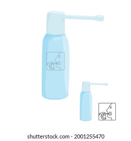 spray aerosol for the throat. flu treatment. medical preparations. mock up of medical drugs. template. vector flat.