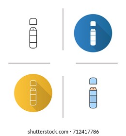 Spray antiperspirant icon. Flat design, linear and color styles. Deodorant. Isolated vector illustrations