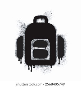 Spray bag icon isolated on white background. Spray bag graffiti icon in black on white background. Vector illustration.