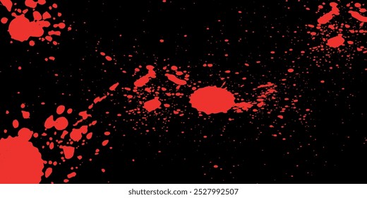 spray black background red paint, spill red paint on black background