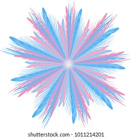 spray of blue and pink color