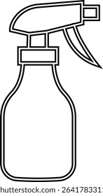 Spray bottle black flat vector icon, Cleaning spray bottle vector silhouette, modern clean and Fresh sanitizing product design, Useful for various applications like household template elements,