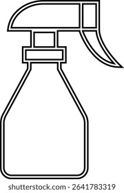 Spray bottle black flat vector icon, Cleaning spray bottle vector silhouette, modern clean and Fresh sanitizing product design, Useful for various applications like household template elements,