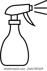 Spray bottle black flat vector icon, Cleaning spray bottle vector silhouette, modern clean and Fresh sanitizing product design, Useful for various applications like household template elements,