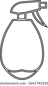 Spray bottle black flat vector icon, Cleaning spray bottle vector silhouette, modern clean and Fresh sanitizing product design, Useful for various applications like household template elements,