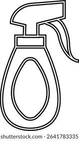 Spray bottle black flat vector icon, Cleaning spray bottle vector silhouette, modern clean and Fresh sanitizing product design, Useful for various applications like household template elements,