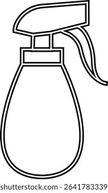 Spray bottle black flat vector icon, Cleaning spray bottle vector silhouette, modern clean and Fresh sanitizing product design, Useful for various applications like household template elements,