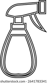 Spray bottle black flat vector icon, Cleaning spray bottle vector silhouette, modern clean and Fresh sanitizing product design, Useful for various applications like household template elements,