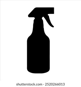 Spray bottle black silhouette vector illustration on white background