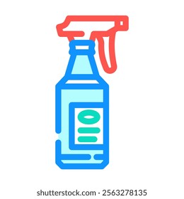 spray bottle bleach color icon vector. spray bottle bleach sign. isolated symbol illustration