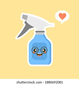 spray bottle cartoon. cute and kawaii spray bottle. antiseptic bottle. Vector cartoon character illustration icon design.Isolated on white background