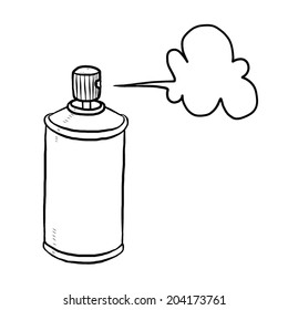 spray bottle / cartoon vector and illustration, black and white, hand drawn, sketch style, isolated on white background.