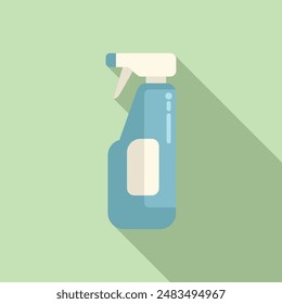 Spray bottle cleaner icon flat vector. Plastic material. Cleaning chemical product