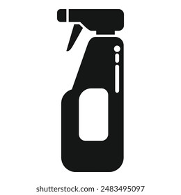 Spray limpiador de botellas icono Vector simple. Material plástico. Producto químico de limpieza