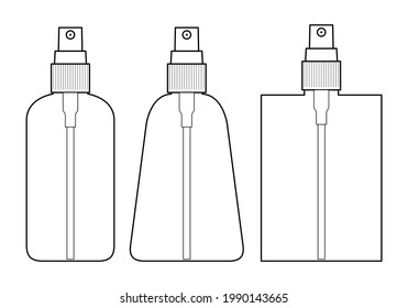 Spray bottle cleaning with different shape template vector