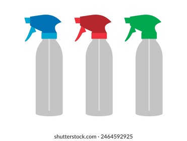 Spray bottle of cleaning product on white background.