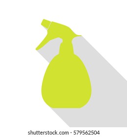 Spray bottle for cleaning sign. Pear icon with flat style shadow path.